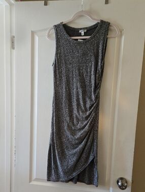 Jersey Grey Asymmetrical Midi Dress